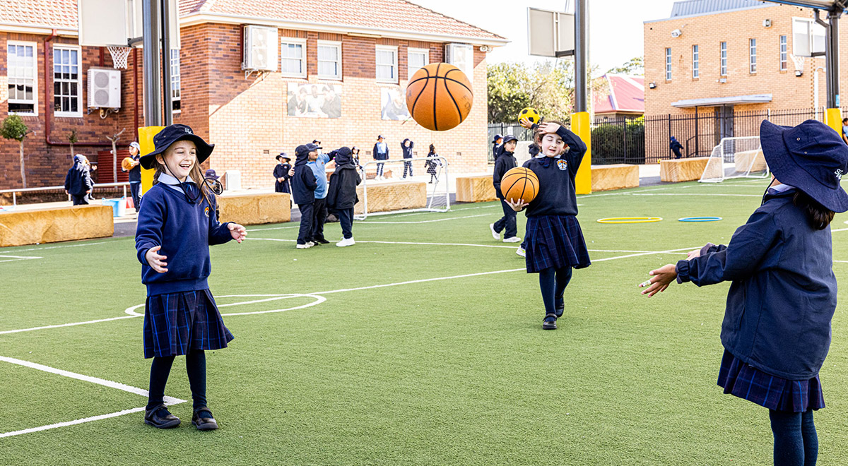 Students playing outside at St Margaret Mary's Catholic Primary Merrylands